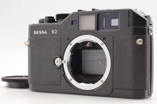 🎦【 Near MINT 】Voigtlander BESSA R2 Black Rangefinder 35mm Film Camera Cap...