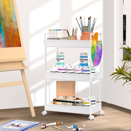 3-5 Tier Storage Trolley Cart Kitchen Bathroom Laundry Narrow Space Rack Rolling — image 12
