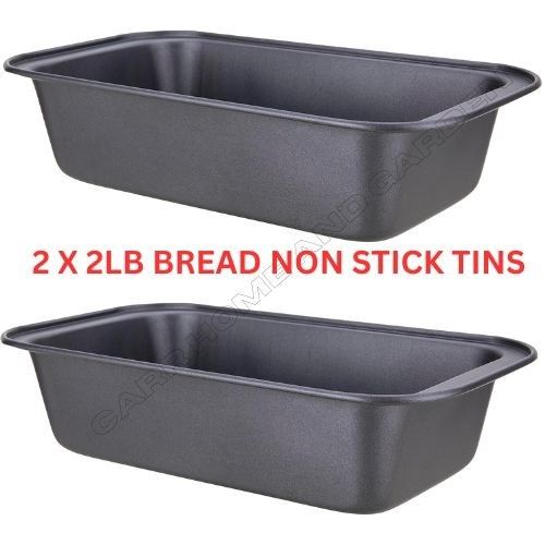 Set of 2 × 2lb Loaf Tins – Non‑Stick – Bread, Cake & Meatloaf Pans UK Seller