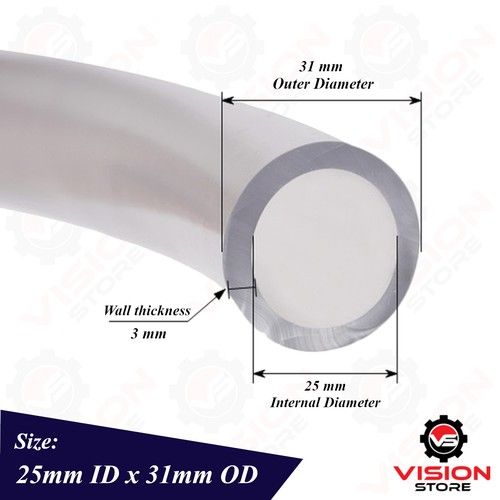 PVC Tube Clear Plastic Hose Pipe -Food Grade- Fish Pond Car Aquariums Air Water