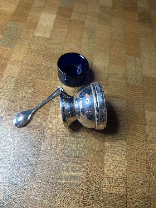 Arthur Price of England EPNS Silver Plate Mustard Pot, Liner & Spoon — image 6