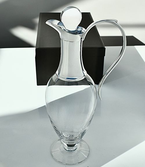Sterling Silver & Crystal Claret Jug By Mappin & Webb, Original Box,Unused 1064g — image 3