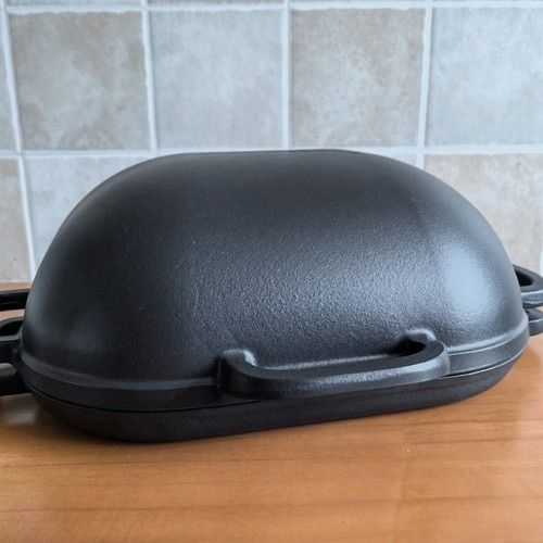 2in1 Cast Iron Bread Pot with Lid Dual Use Loaf Pan Seasoned Dutch Oven Tray Pan