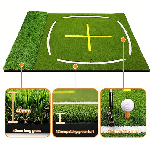 Golf Mat with Dual Turf Golf Hitting Mat with Standing Guide-Line & Swing Path — image 15