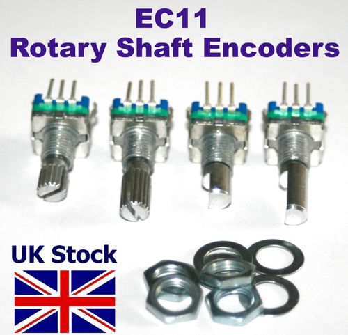 Rotary Shaft Encoder EC11 ,  with push switch, 5 pin digital potentiometer - UK — image 1