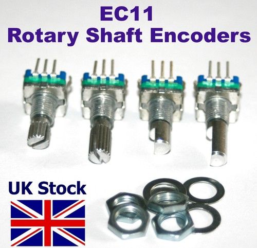 Rotary Shaft Encoder EC11 ,  with push switch, 5 pin digital potentiometer - UK