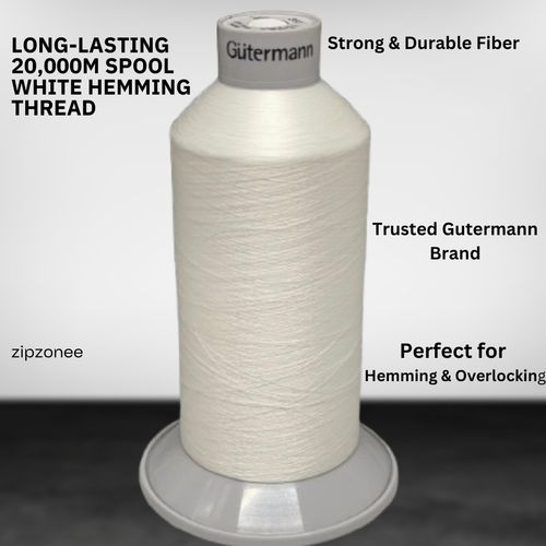 Gutermann 20,000m Polyester Sewing Thread Hemmming White/Black — image 1