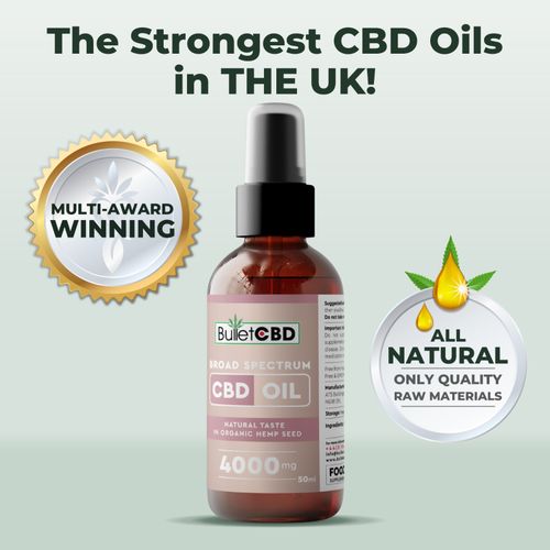 Broad Spectrum 4000mg CBD Oil Spray 50ml by BulletCBD,  Organic, Vegan, Non-GMO — image 3