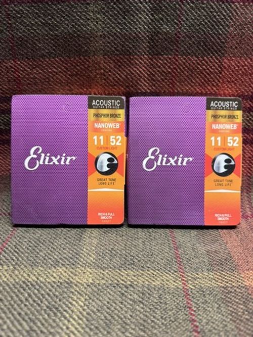 Acoustic Guitar strings - Custom Light - Elixir phosphor Bronze Nanoweb Coating