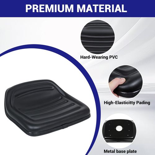 Black PVC Low Back Seat Pan for Ride on Lawn Mower Garden Tractor Universal UK — image 6