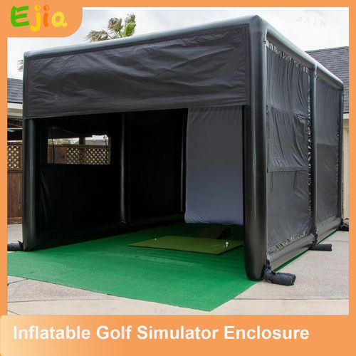13x10FT Portable Inflatable Golf Simulator Enclosure Golf Training Cage w/Screen — image 1