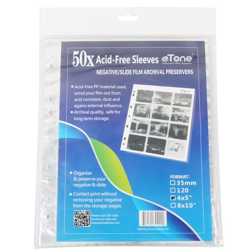 50x Acid-Free 4x5 B&W Film Photo Archival Storage Sheets Pages Slide Protector — image 4