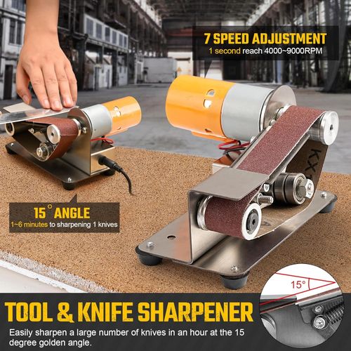 Mini Belt Grinding Machine Tool Adjustable Sharpening Machine Sanding Grinding — image 3