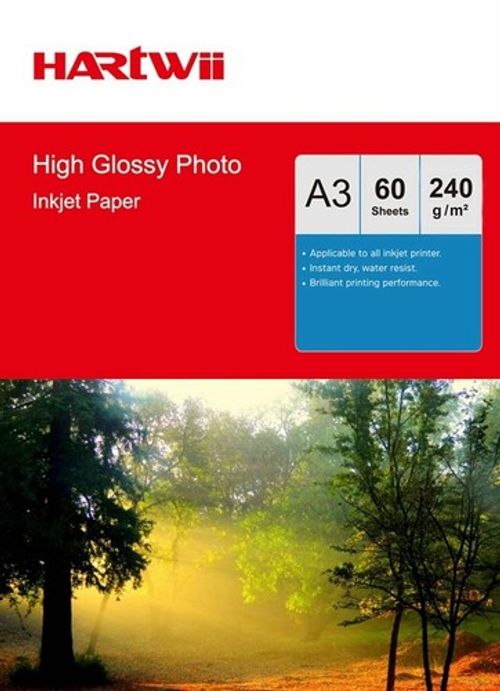 A3 Inkjet Paper High Glossy Photo Paper Printing 230 240 Gsm Hartwii - 60Sheets