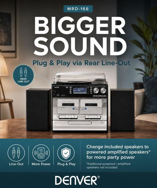 DAB/DAB+ Record Player Turntable Cassette & CD player HiFi with USB Recording — image 5