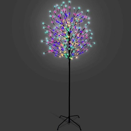 5/6/7 FT Cherry Blossom Tree Pre-Lit Outdoor Christmas LED Lights - Multi Colour