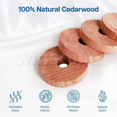 100% Natural Cedar Wood Moth Repellent for Wardrobes Drawers Hanging Cedar Rings — image 3