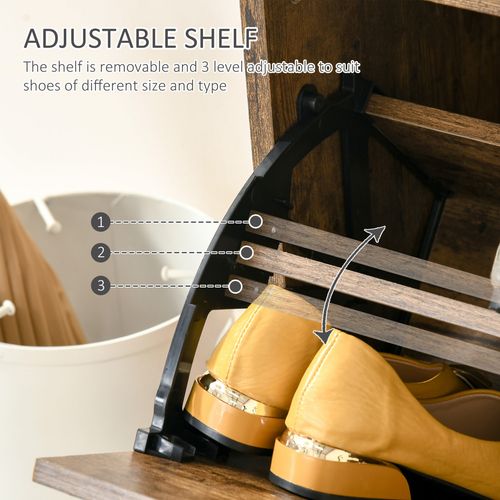 2 Drawer Shoe Cabinet Industrial Shoe Cupboard Flip Doors for Hallway — image 5