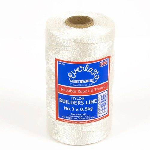 EVERLASTO TWISTED NYLON TWINE 1KG SPOOL MASONRY LINE CORD - VARIOUS DIAMETERS