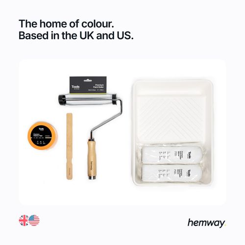 Hemway Paint Roller Kit Set Tools | 9” Roller, 2 Sleeves, Tray, Tape, Stirrer — image 7