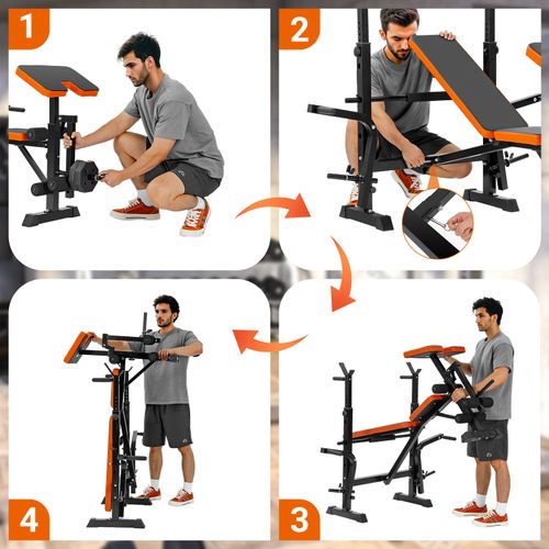600lbs Weight Bench Adjustable Bench Press Set with Squat Rack Olympic Workout — image 8