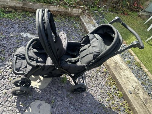 COSTWAY Black double Pushchair with Hood/Canopy, 5-Point Harness, Adjust Back — image 4