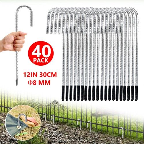 40x Tent Pegs Heavy Duty Steel Marquee Ground Stakes Gazebo Bouncy Castle Awning
