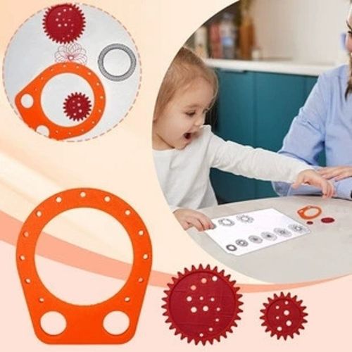Spirograph Drawing Set Spiral Design Art Tool Gears Template Geometry Ruler 3pcs — image 10