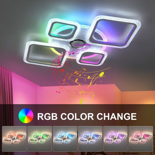 60W Ceiling Light with Remot RGB Dimmable Bluetooth Speaker Music Ceiling Lamp — image 3