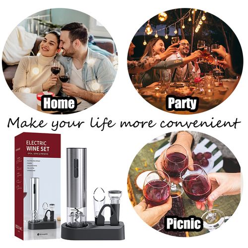 Electric Automatic Wine Bottle Opener Set Cordless Corkscrew Red Wine Tool 5 in1 — image 3