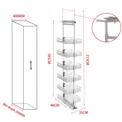 Wire Basket Kitchen Cabinet Base Unit Slide Out Larder Cupboard Soft Close — image 1