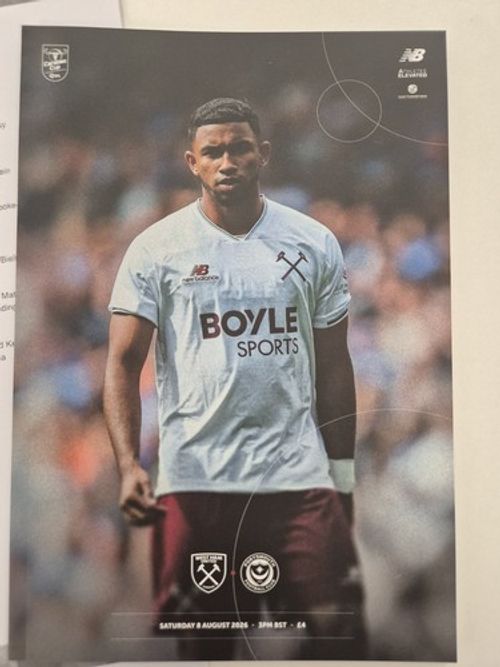 2026/27 WEST HAM UNITED v PORTSMOUTH   (8/8/26 with team shert