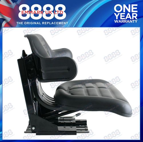 NEW QUALITY UNIVERSAL SUSPENSION SEAT TRACTOR DUMPER FORKLIFT MOWER DIGGER BLACK — image 3