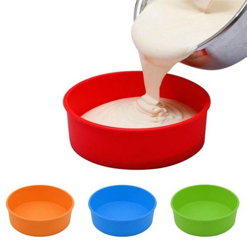 4/6/8inch Silicone Round Cake Pan Mould Tins Non-stick Baking Muffin Bakeware