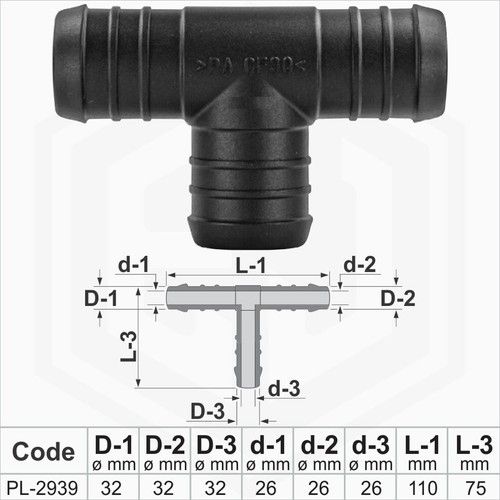 T JOINER Piece 3 WAY PLASTIC BARBED CONNECTOR PIPE HOSE Reducer Air Fuel Water