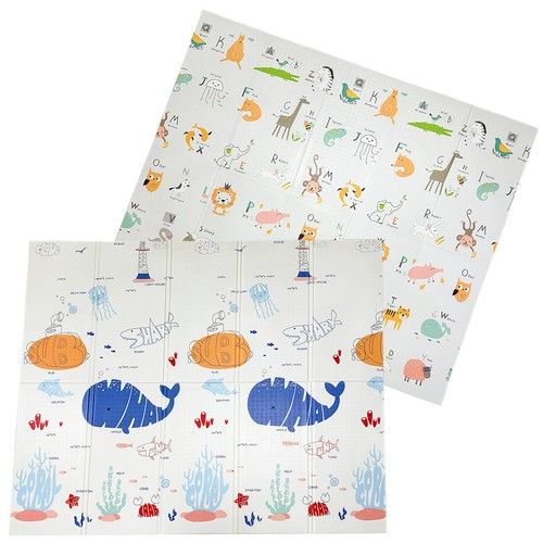 2Sided Foldable Baby Play Mat Soft Foam Crawling Rug Waterproof Floor Carpet