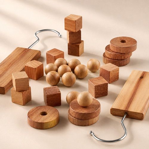 Cedarwood Moth Repellent 28pcs 100% Natural Moth Balls Hanging Clothes Rings