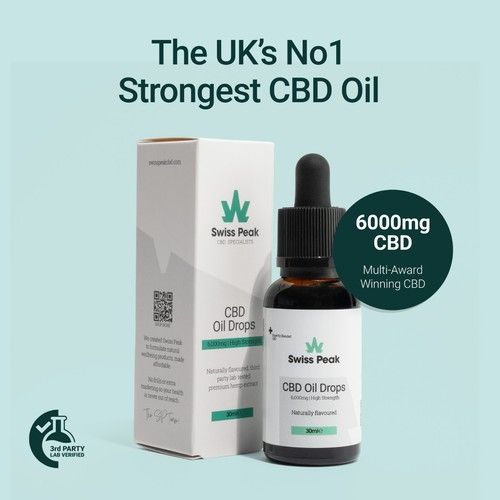 CBD Oil THC-Free Swiss Peak 500mg-25000mg Full Spectrum Hemp Extract Liquid