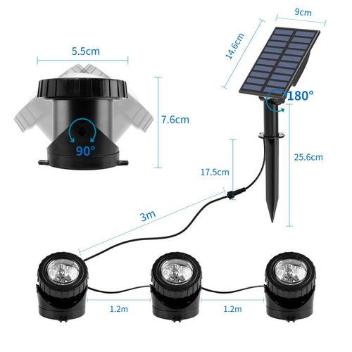 RGB Solar LED Submersible Spot Lights Lamp Garden IP68 Pool Pond Underwater UK — image 4
