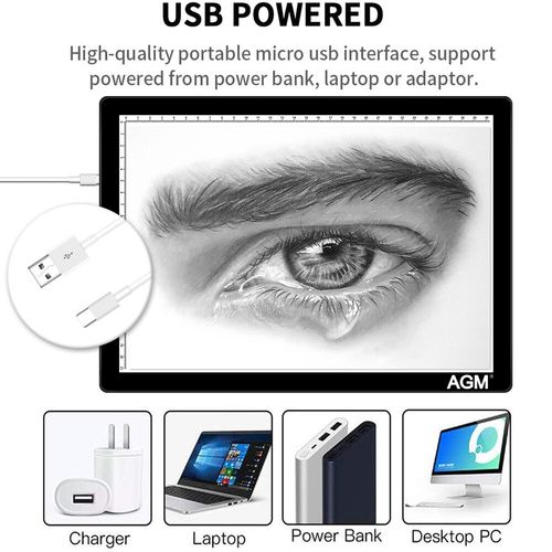 A4 LED Drawing Copy Board Tracing Light Pad Stencil Slim Drawing Art Craft Table — image 5