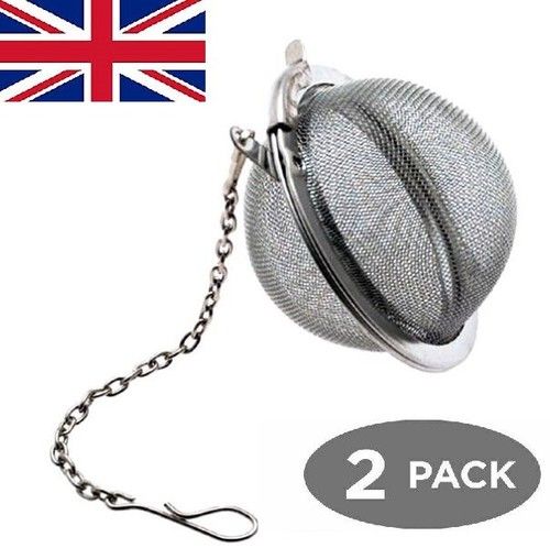 Tea Ball Strainer Infuser - Pack of 2 - Stainless Steel Mesh Filter Herb Spice