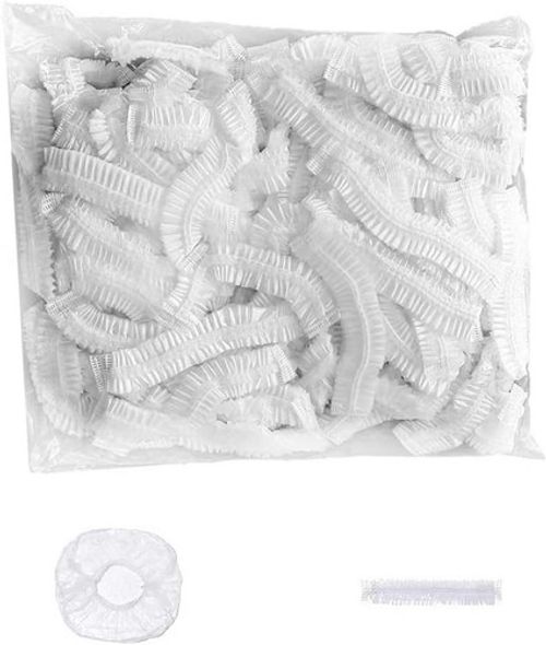 100 Pcs Disposable Shower Caps PE Waterproof Thickened Elastic Multi-use