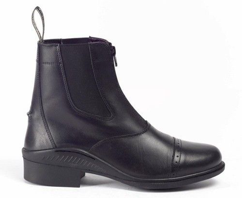 BROGINI TIVOLI LEATHER ZIP FRONTED REINFORCED JODHPUR/SHORT RIDING JOD BOOTS