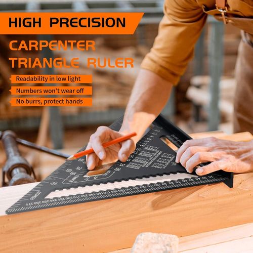 30CM 12" ROOFING SPEED SQUARE ALUMINIUM RAFTER ANGLE MEASURE TRIANGLE GUIDE TOOL — image 4