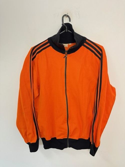 VINTAGE ADIDAS FOOTBALL ORANGE JACKET SOCCER SHIRT JERSEY SIZE L ADULT