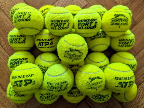 30 Used Tennis Balls - Mixed Brands - Great for Practice, Cricket  or Dog Toys — image 1