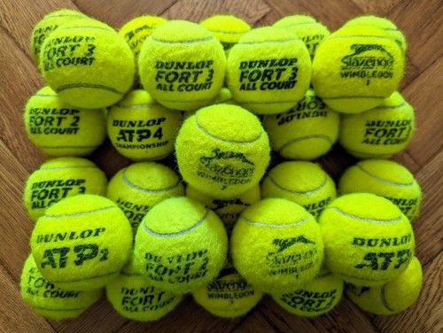 30 Used Tennis Balls - Mixed Brands - Great for Practice, Cricket  or Dog Toys