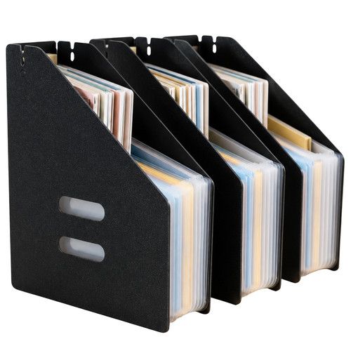 A4 Expanding File Folder Document Organiser Magazine Rack Desk Paper Holder x 3