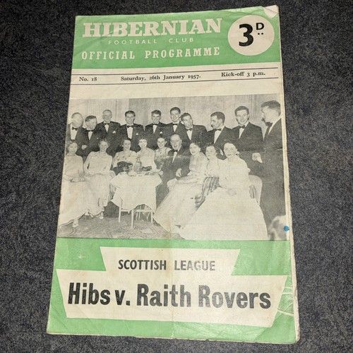 Hibernian V Raith Rovers Scottish league Programme 26/01/57 newspaper insert inc