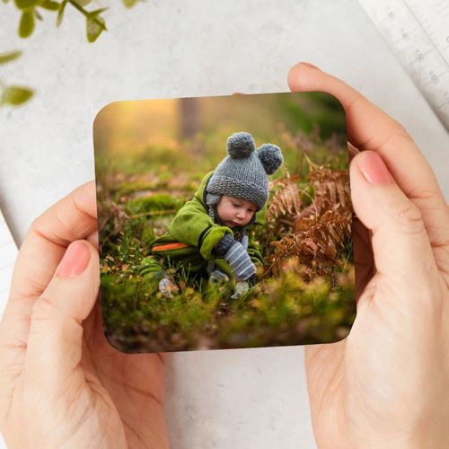 Personalised Photo Coasters Custom Printed Drinks Mats Logo High Gloss  — image 3